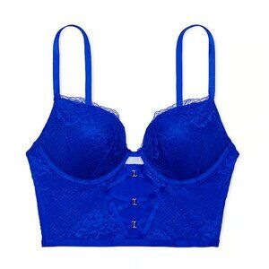 New VS VERY SEXY Bombshell Add-2-Cups Push-Up Corset Top Blue Oar 32A‎